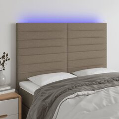 Sängynpääty LED-valolla, kangas, 144x5x118/128cm, taupe väri hinta ja tiedot | Sängyt | hobbyhall.fi