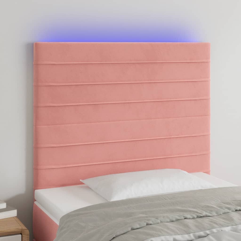 Sängynpääty LED-valolla, pinkki, 80x5x118/128cm hinta ja tiedot | Sängyt | hobbyhall.fi