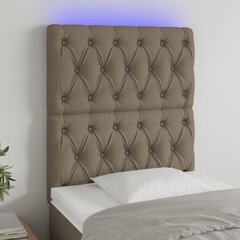 Sängynpääty LED-valolla, kangas, 80x7x118/128cm, taupe väri hinta ja tiedot | Sängyt | hobbyhall.fi