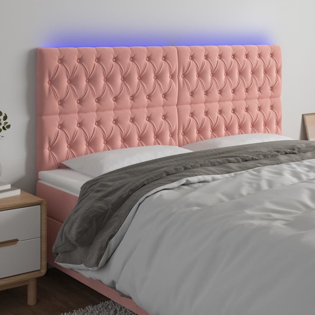 Sängynpääty LED-valolla, pinkki, 100x7x118/128cm hinta ja tiedot | Sängyt | hobbyhall.fi