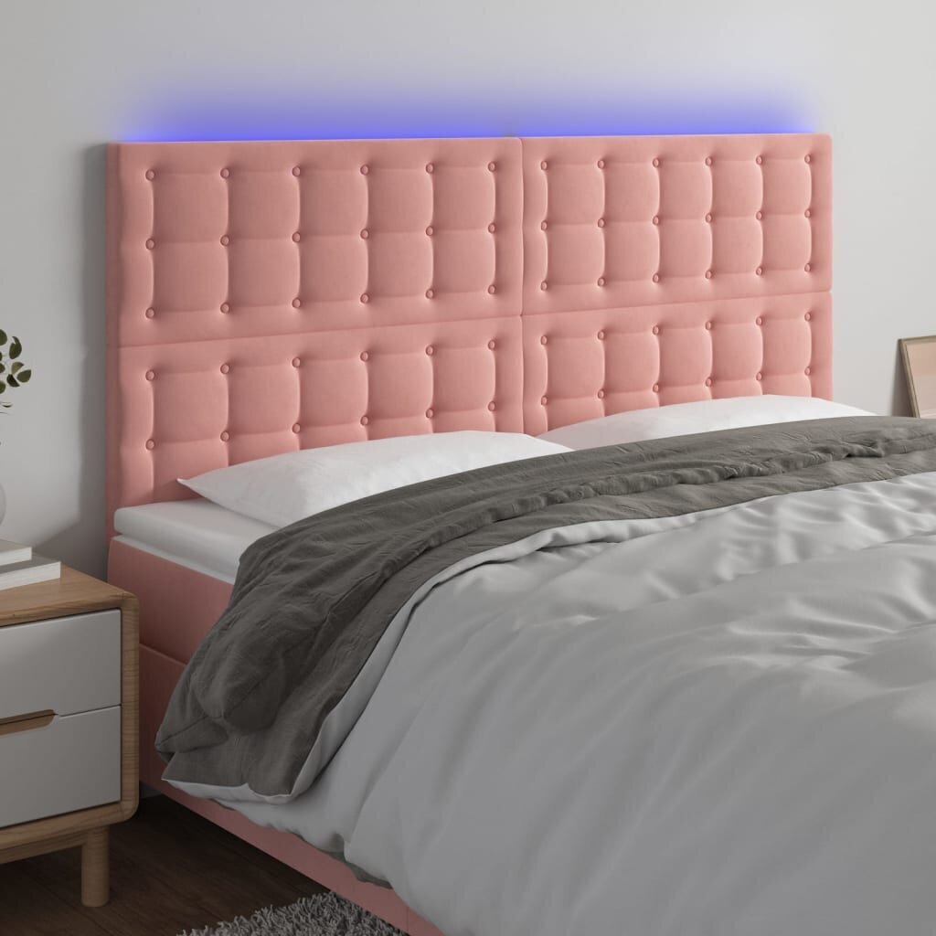 Sängynpääty LED-valolla, pinkki, 160x5x118/128cm hinta ja tiedot | Sängyt | hobbyhall.fi