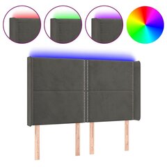 Sängynpääty LED-valolla, Velvet, 147x16x118/128cm, tummanharmaa hinta ja tiedot | Sängyt | hobbyhall.fi