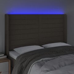 Sängynpääty LED-valolla, kangas, 147x16x118/128cm, taupe väri hinta ja tiedot | Sängyt | hobbyhall.fi