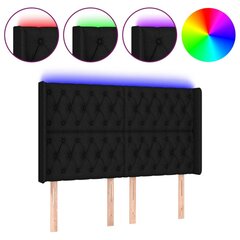 Sängynpääty LED-valolla, musta, 147x16x118/128cm hinta ja tiedot | Sängyt | hobbyhall.fi