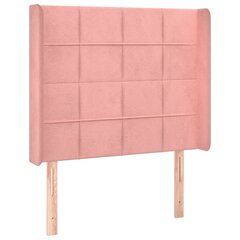 vidaXL Sängynpääty LED-valolla, pinkki, 103x16x118/128cm, sametti hinta ja tiedot | Sängyt | hobbyhall.fi