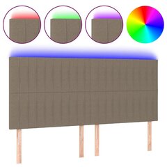 Sängynpääty LED vidaXL:llä, kangas, 160x5x118/128cm, taupe väri hinta ja tiedot | Sängyt | hobbyhall.fi