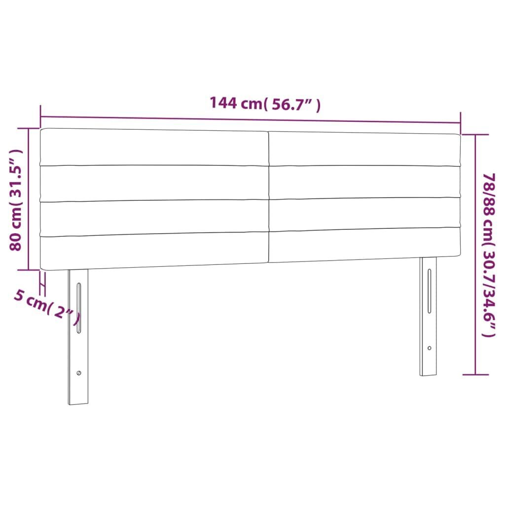 Sängynpääty vidaXL, Velvet, 2 kpl, 72x5x78/88cm, vaaleanpunainen hinta ja tiedot | Sängyt | hobbyhall.fi