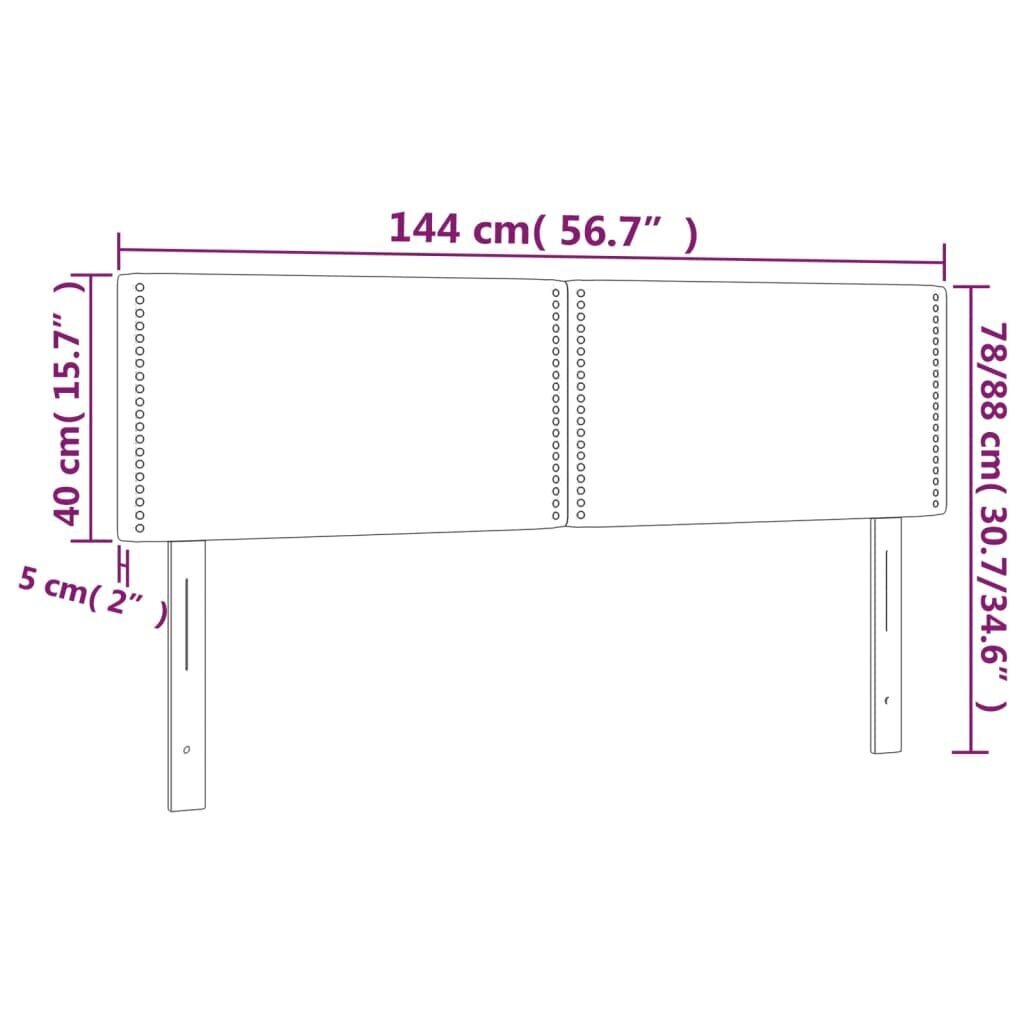 Sängynpääty vidaXL, Velvet, 2 kpl, 72x5x78/88cm, vaaleanpunainen hinta ja tiedot | Sängyt | hobbyhall.fi