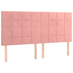 vidaXL Sängynpääty LED-valolla, pinkki, 200x5x118/128cm, sametti hinta ja tiedot | Sängyt | hobbyhall.fi