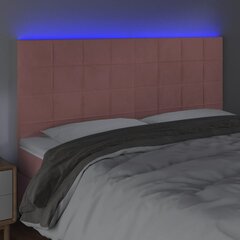 vidaXL Sängynpääty LED-valolla, pinkki, 200x5x118/128cm, sametti hinta ja tiedot | Sängyt | hobbyhall.fi