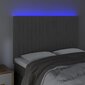 Sängynpääty LED vidaXL, Velvet, 144x5x118/128cm, tummanharmaa hinta ja tiedot | Sängyt | hobbyhall.fi