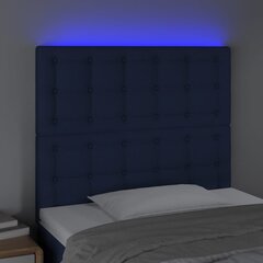 Sängynpääty LED vidaXL:llä, Kangas, 90x5x118/128cm, sininen hinta ja tiedot | Sängyt | hobbyhall.fi