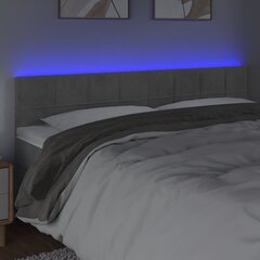 Sängynpääty LED vidaXL, Velvet, 160x5x78/88cm, vaaleanharmaa hinta ja tiedot | Sängyt | hobbyhall.fi