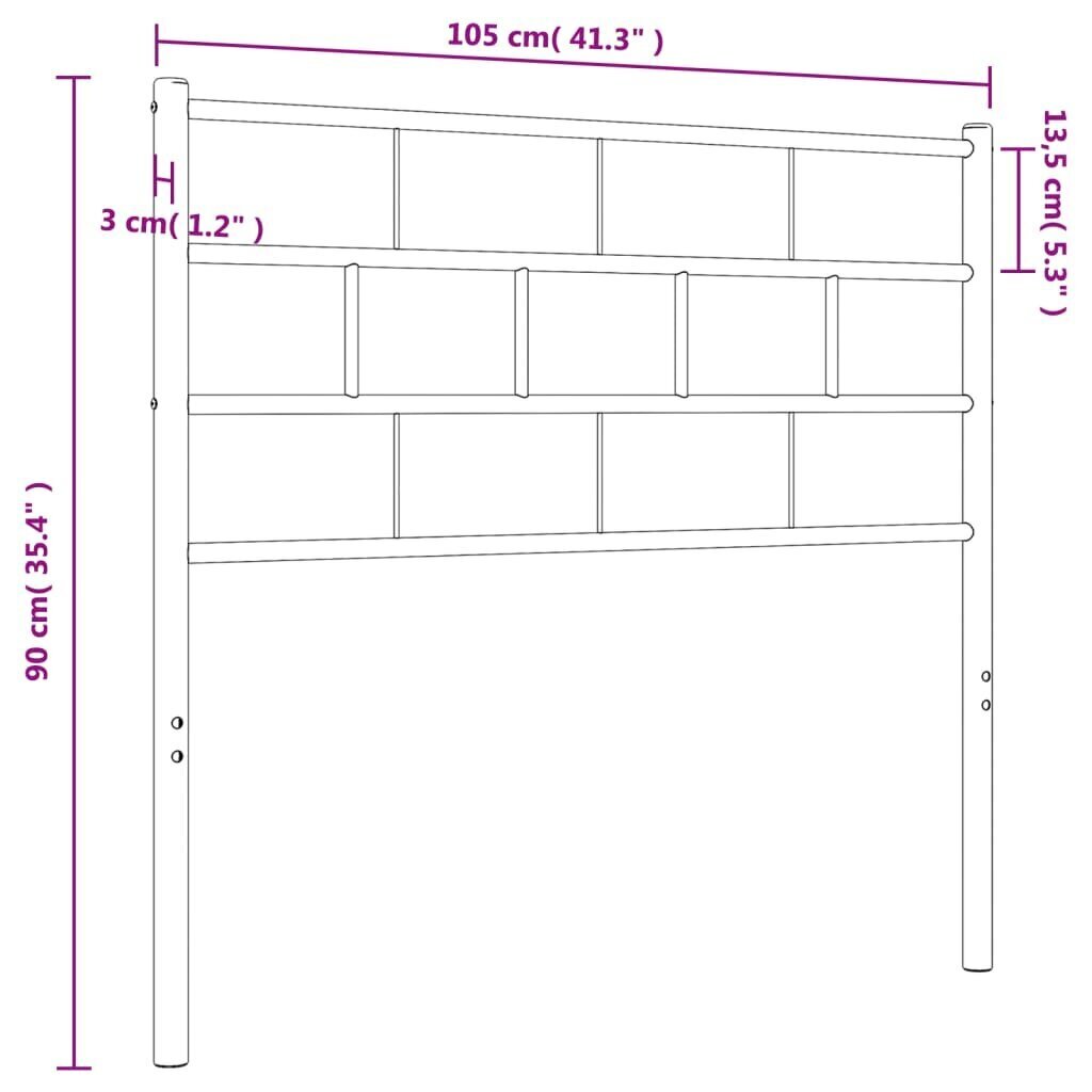 Sängynpääty vidaXL, musta hinta ja tiedot | Sängyt | hobbyhall.fi