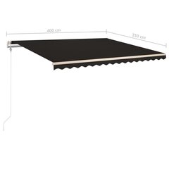 Automaattinen sisäänvedettävä markiisi, 400x350 cm, harmaa hinta ja tiedot | Aurinkovarjot ja markiisit | hobbyhall.fi