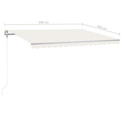 Automaattinen markiisi LED / tuulitunnistimella, 400x300 cm, ruskea hinta ja tiedot | Aurinkovarjot ja markiisit | hobbyhall.fi