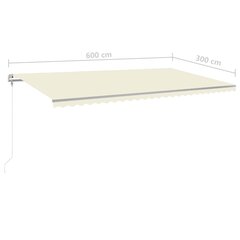 Automaattinen markiisi LED / tuulitunnistimella, 600x300 cm, ruskea hinta ja tiedot | Aurinkovarjot ja markiisit | hobbyhall.fi