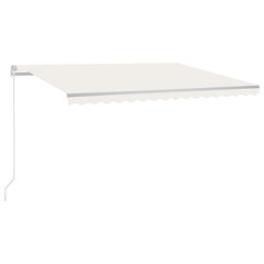 Manuaalinen sisäänvedettävä markiisi LEDillä, kermanvärinen, 450x350 cm hinta ja tiedot | Aurinkovarjot ja markiisit | hobbyhall.fi