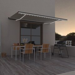 Manuaalinen sisäänvedettävä markiisi LEDillä, kerma, 500x350cm hinta ja tiedot | Aurinkovarjot ja markiisit | hobbyhall.fi