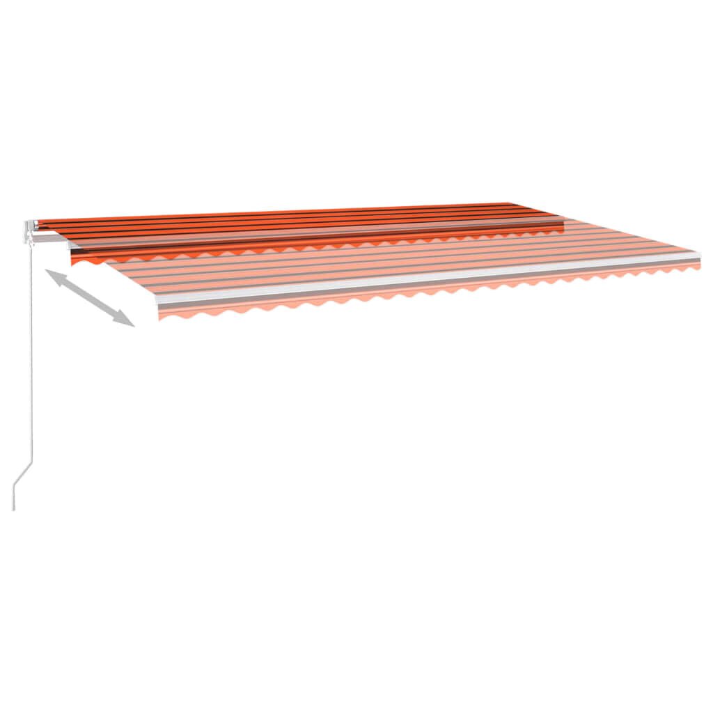 Automaattinen markiisi LED / tuulitunnistimella, 6x3 m, oranssi hinta ja tiedot | Aurinkovarjot ja markiisit | hobbyhall.fi