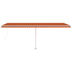 vidaXL Manuaalinen sisäänvedettävä markiisi, oranssi ja ruskea, 600x350cm hinta ja tiedot | Aurinkovarjot ja markiisit | hobbyhall.fi