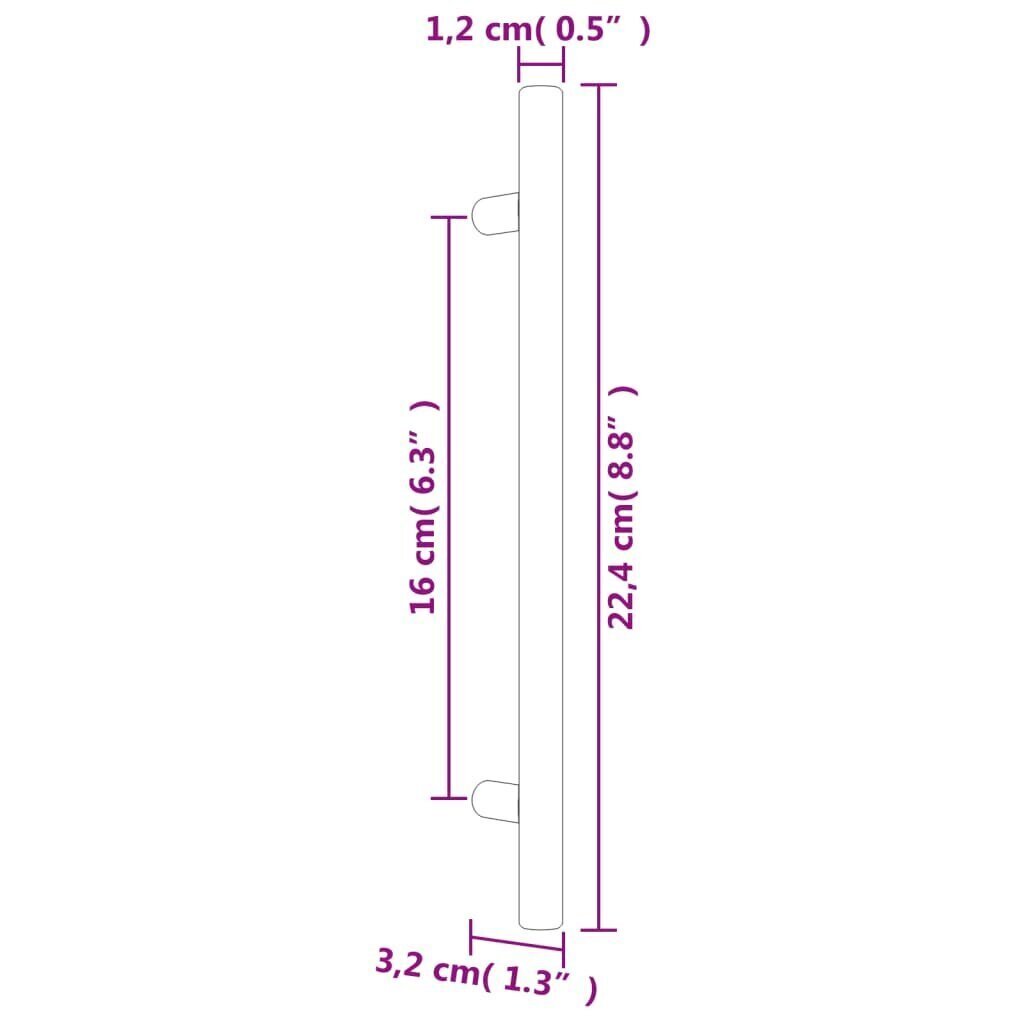 Kaapin kahva vidaXL, 160 mm, kulta hinta ja tiedot | Kahvat huonekaluihin | hobbyhall.fi