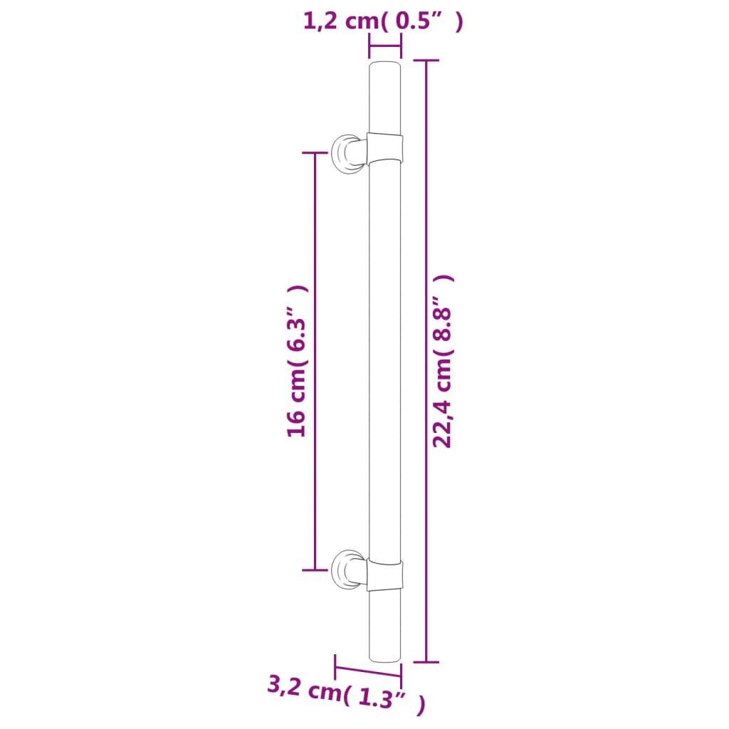 Kaapin kahva vidaXL, 160 mm, ruskea hinta ja tiedot | Kahvat huonekaluihin | hobbyhall.fi