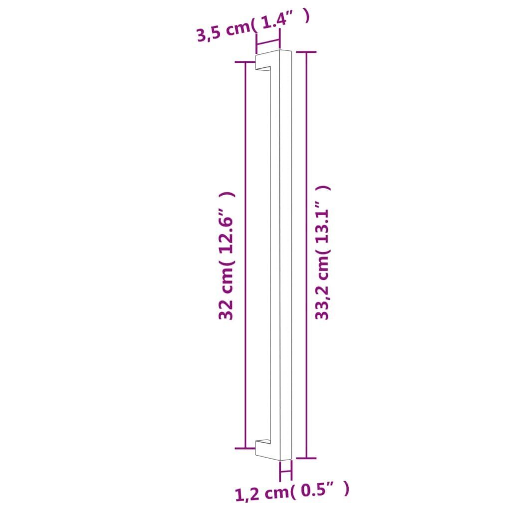 Kaapin kahva vidaXL, 320 mm, ruskea hinta ja tiedot | Kahvat huonekaluihin | hobbyhall.fi