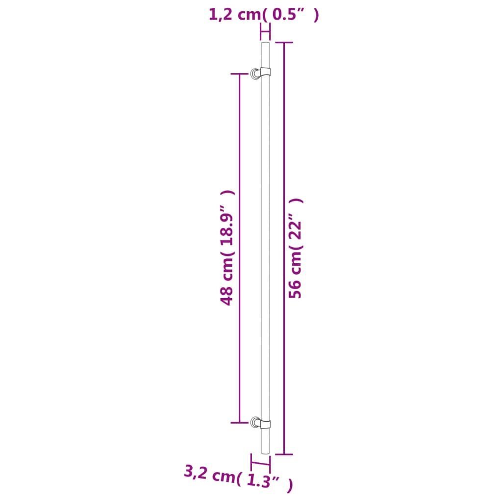 Kaapin kahva vidaXL, 480 mm, musta hinta ja tiedot | Kahvat huonekaluihin | hobbyhall.fi