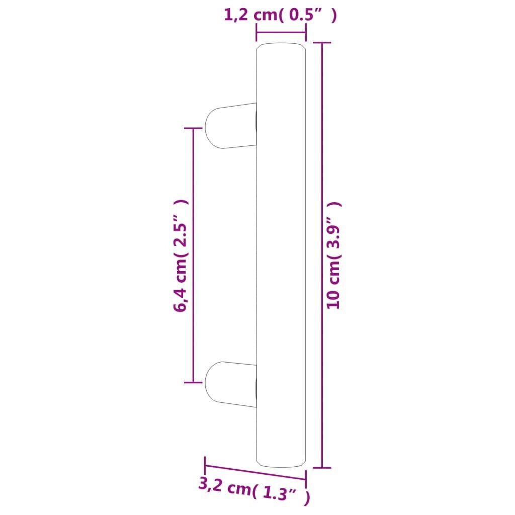 Kaapin kahva vidaXL, 64 mm, ruskea hinta ja tiedot | Kahvat huonekaluihin | hobbyhall.fi