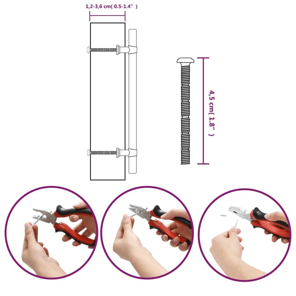 Kaapin kahva vidaXL, 160 mm, musta hinta ja tiedot | Kahvat huonekaluihin | hobbyhall.fi