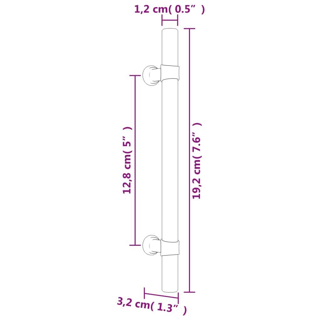 Kaapin kahva vidaXL, 128 mm, musta hinta ja tiedot | Kahvat huonekaluihin | hobbyhall.fi