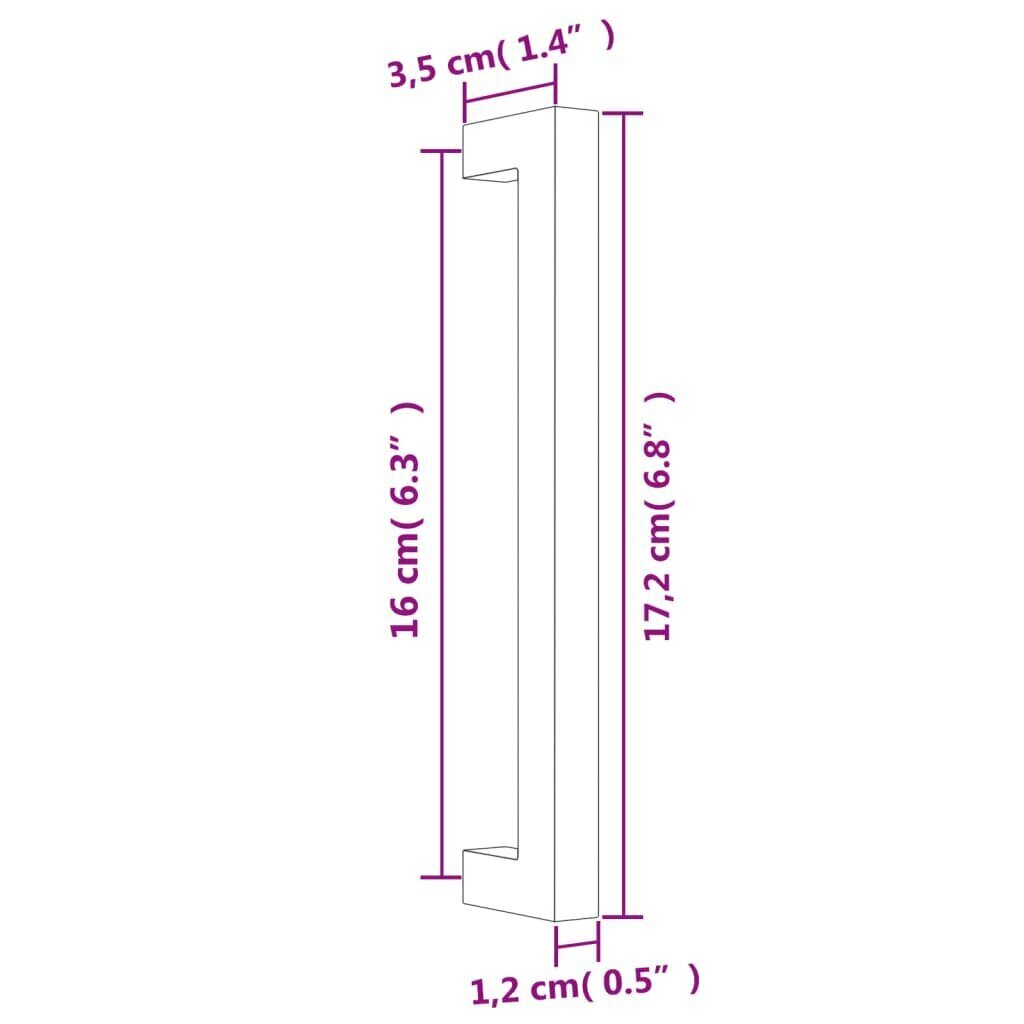 Kaapin kahva vidaXL, 160 mm, kulta hinta ja tiedot | Kahvat huonekaluihin | hobbyhall.fi