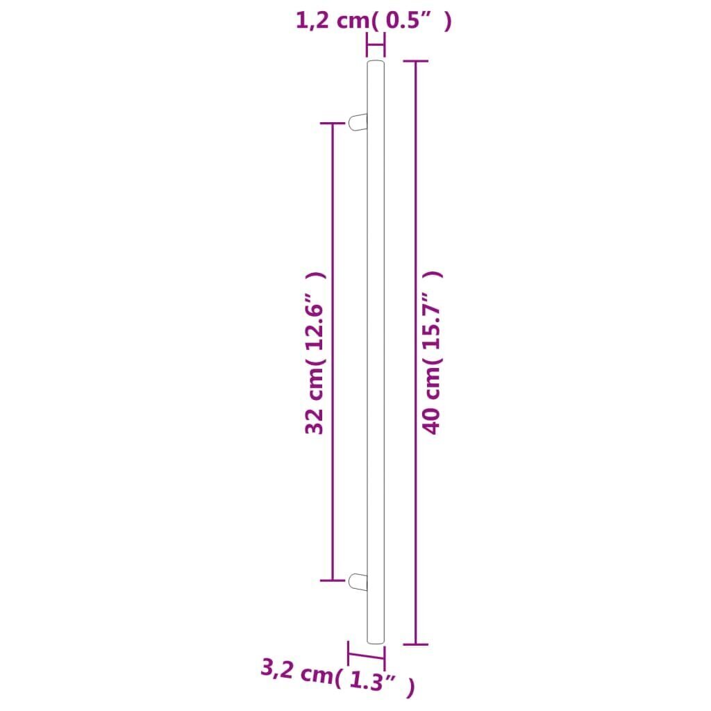 Kaapin kahva vidaXL, 320 mm, hopea hinta ja tiedot | Kahvat huonekaluihin | hobbyhall.fi