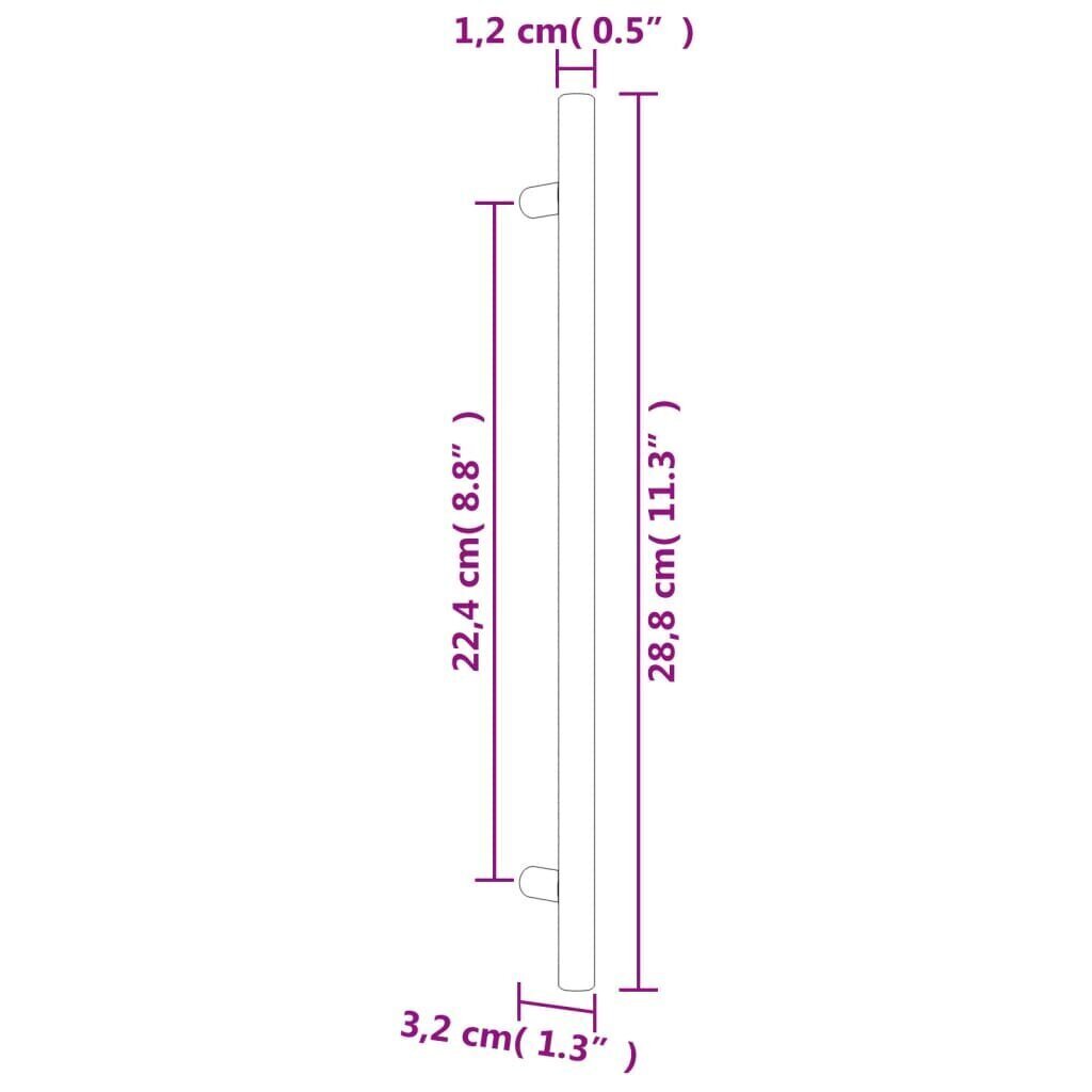 Kaapin kahva vidaXL, 224 mm, musta hinta ja tiedot | Kahvat huonekaluihin | hobbyhall.fi