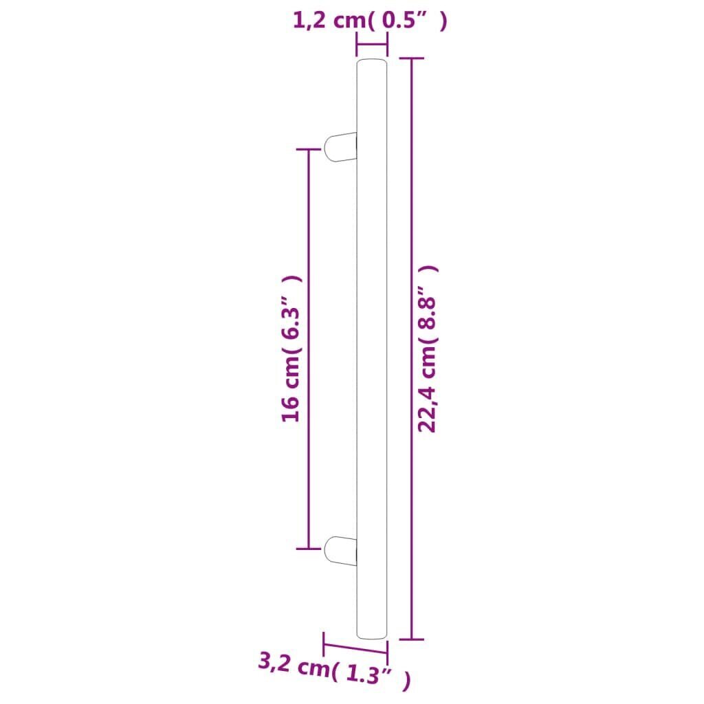 Kaapin kahva vidaXL, 160 mm, hopea hinta ja tiedot | Kahvat huonekaluihin | hobbyhall.fi