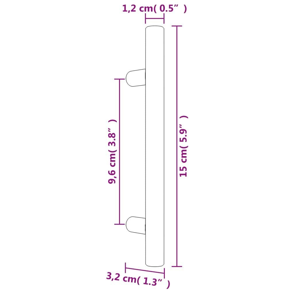 Kaapin kahva vidaXL, 96 mm, musta hinta ja tiedot | Kahvat huonekaluihin | hobbyhall.fi