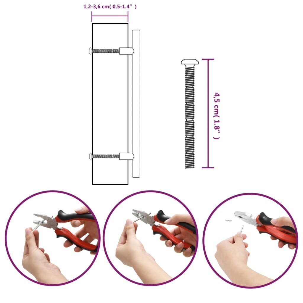 Kaapin kahva vidaXL, 160 mm, musta hinta ja tiedot | Kahvat huonekaluihin | hobbyhall.fi