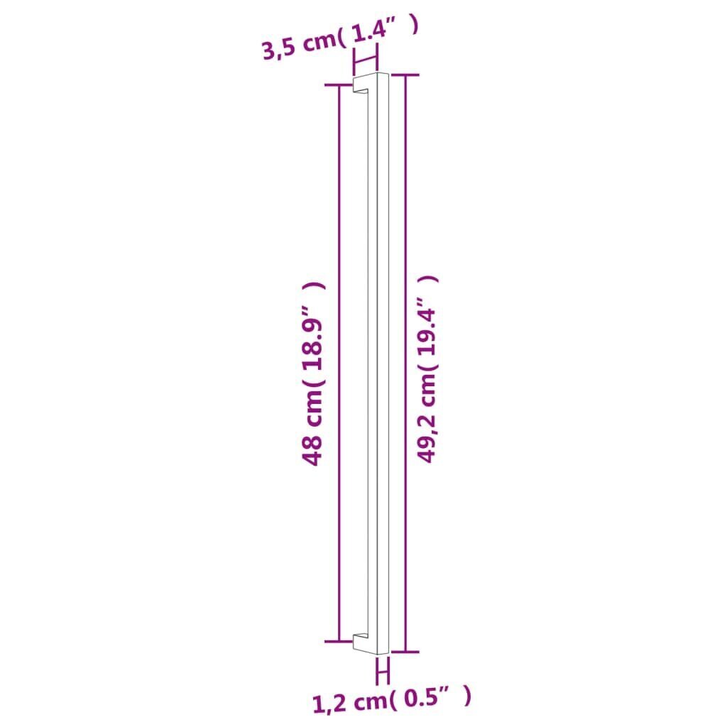 Kaapin kahva vidaXL, 480 mm, ruskea hinta ja tiedot | Kahvat huonekaluihin | hobbyhall.fi