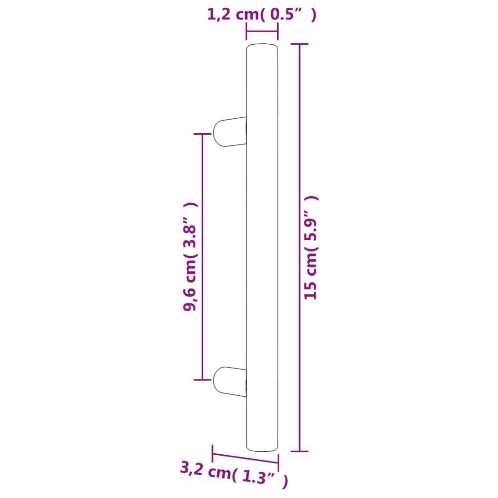 Kaapin kahva vidaXL, 96 mm, kulta hinta ja tiedot | Kahvat huonekaluihin | hobbyhall.fi