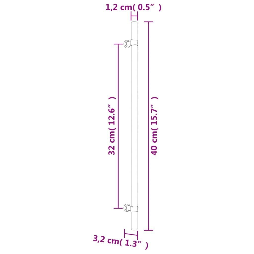 Kaapin kahva vidaXL, 320 mm, ruskea hinta ja tiedot | Kahvat huonekaluihin | hobbyhall.fi