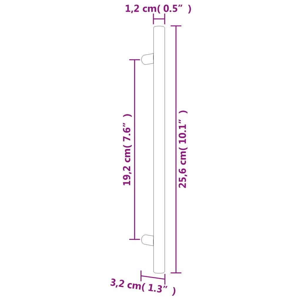 Kaapin kahva vidaXL, 192 mm, ruskea hinta ja tiedot | Kahvat huonekaluihin | hobbyhall.fi