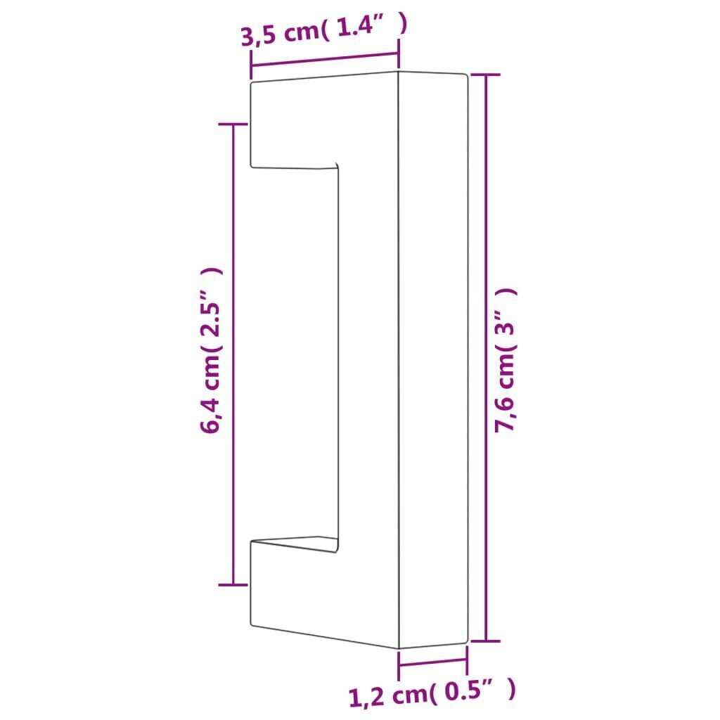 Kaapin kahva vidaXL, 64 mm, ruskea hinta ja tiedot | Kahvat huonekaluihin | hobbyhall.fi