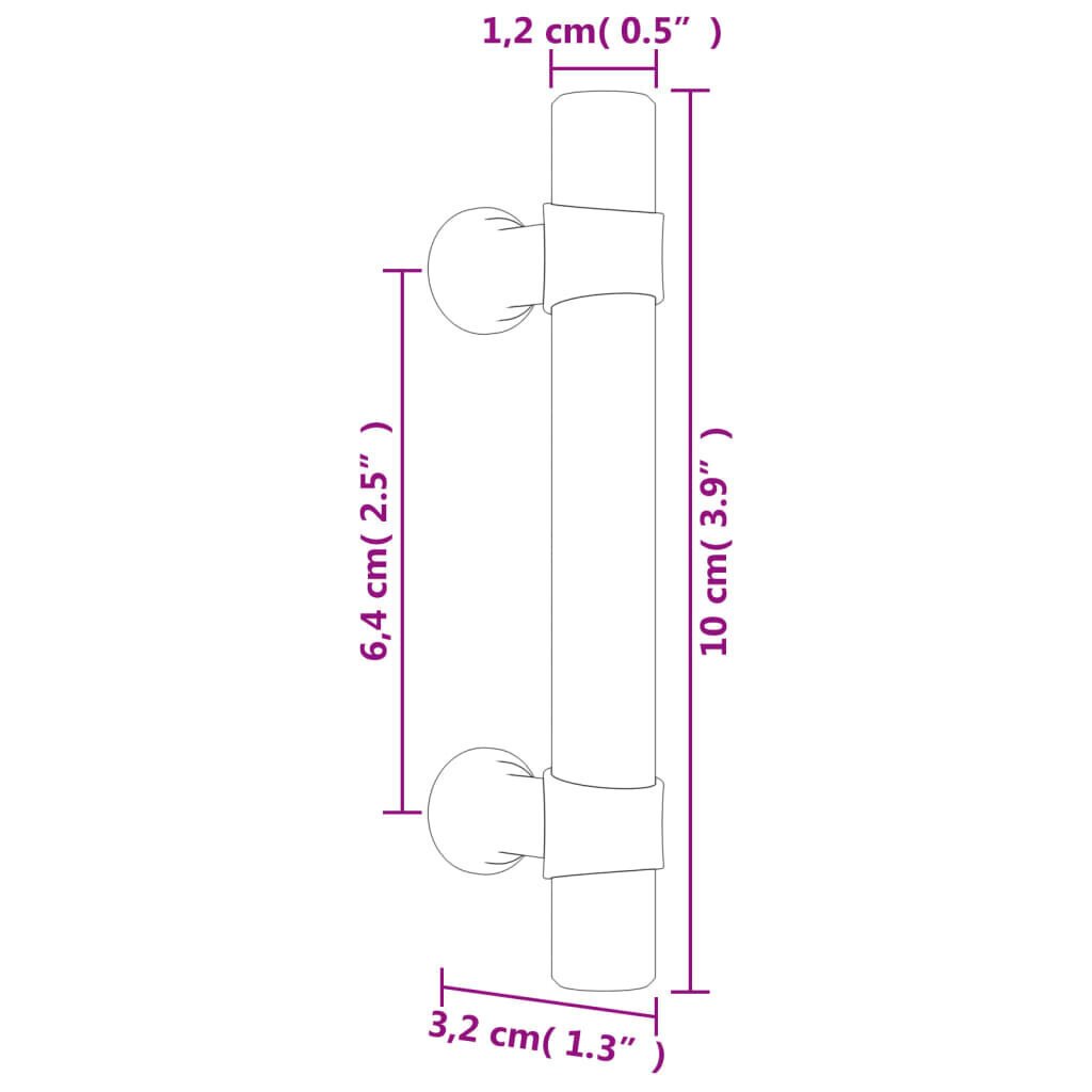 vidaXL Kaapin kahvat 10 kpl hopea 64 mm ruostumaton teräs hinta ja tiedot | Kahvat huonekaluihin | hobbyhall.fi