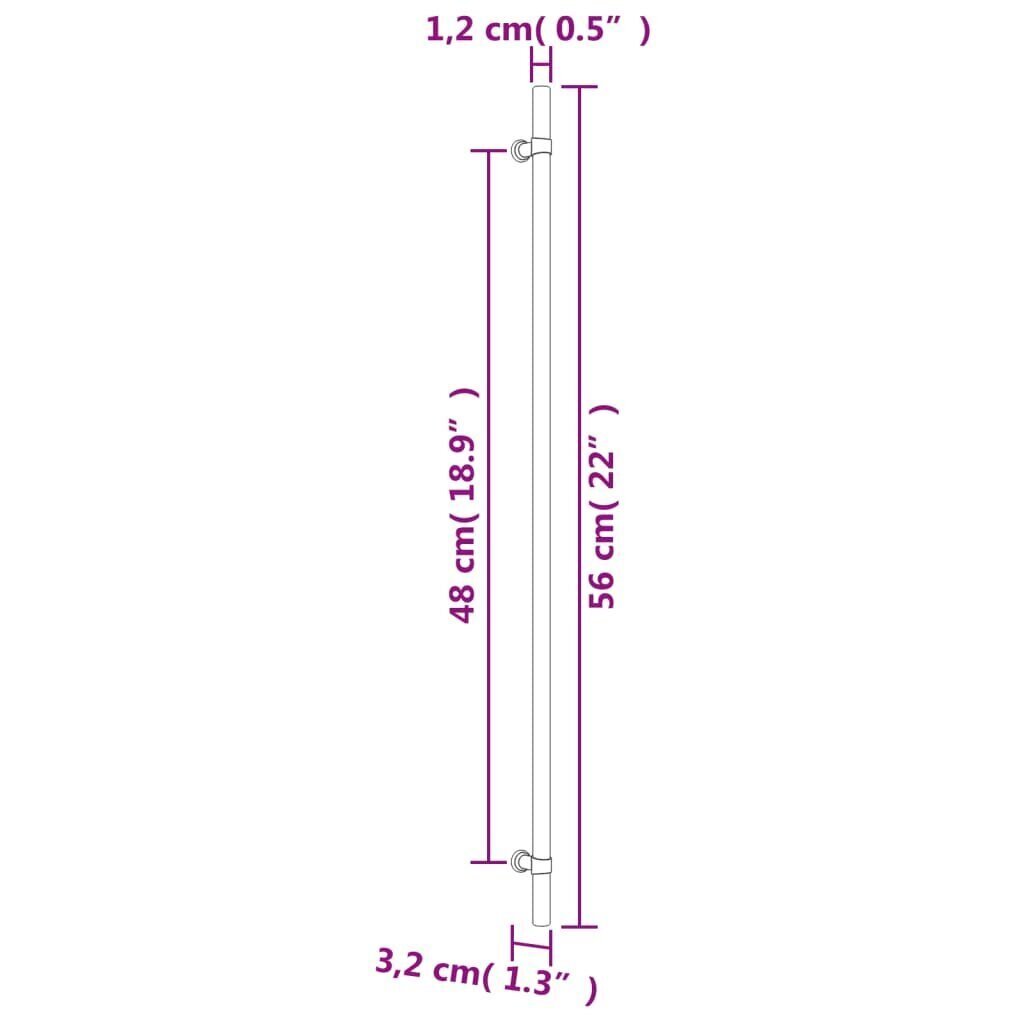 Kaapin kahva vidaXL, 480 mm, hopea hinta ja tiedot | Kahvat huonekaluihin | hobbyhall.fi