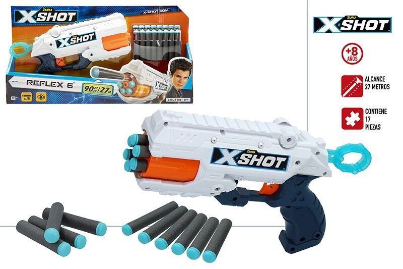 Lelukivääri ZURU "X-Shot Reflex-6", 8g+ hinta ja tiedot | Poikien lelut | hobbyhall.fi