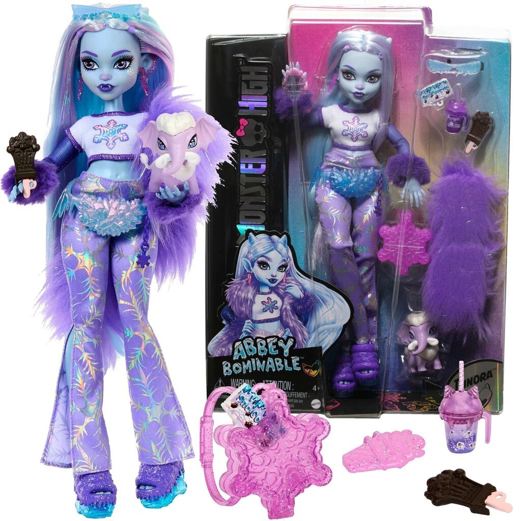 Nukke tarvikkeineen Monster High Abbey Bominable, 30 cm hinta ja tiedot | Tyttöjen lelut | hobbyhall.fi