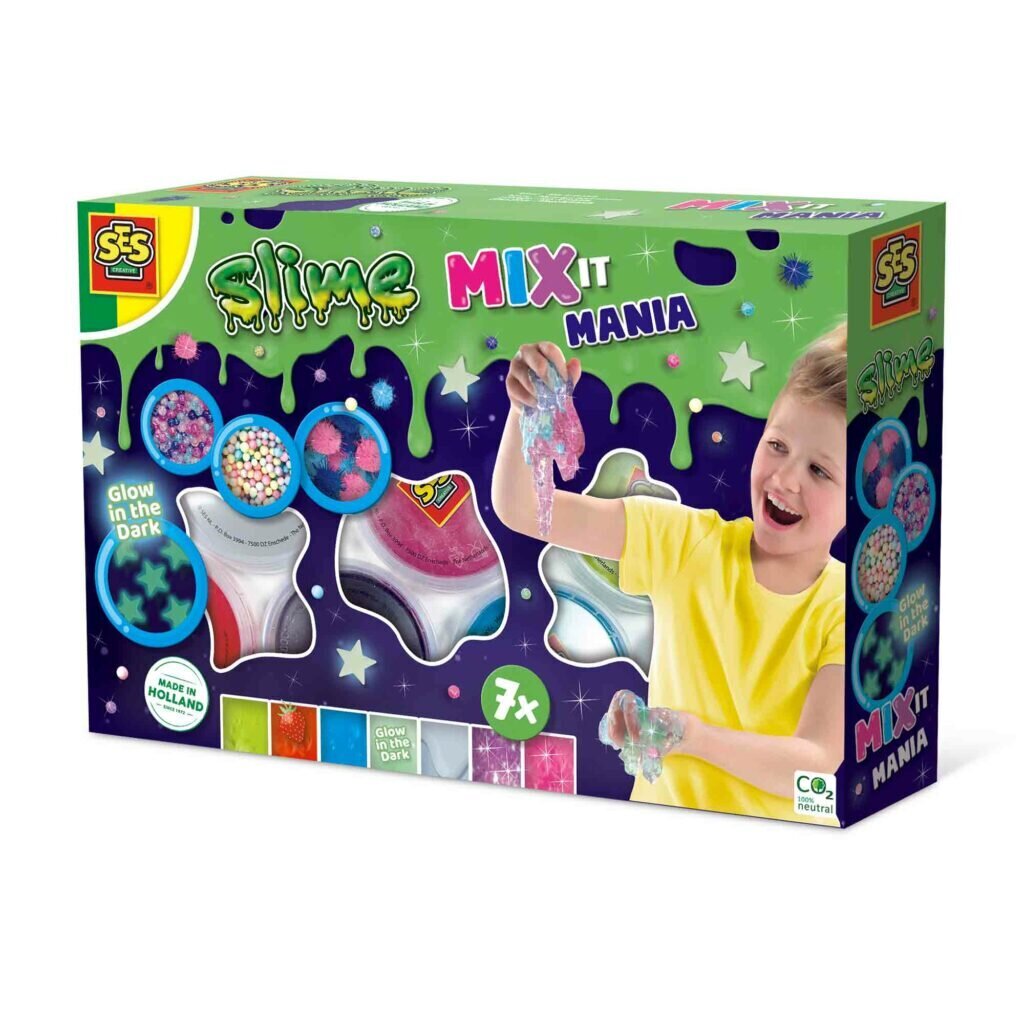 SES Slime mix it mania -setti hinta ja tiedot | Taide- ja askartelutarvikkeet | hobbyhall.fi