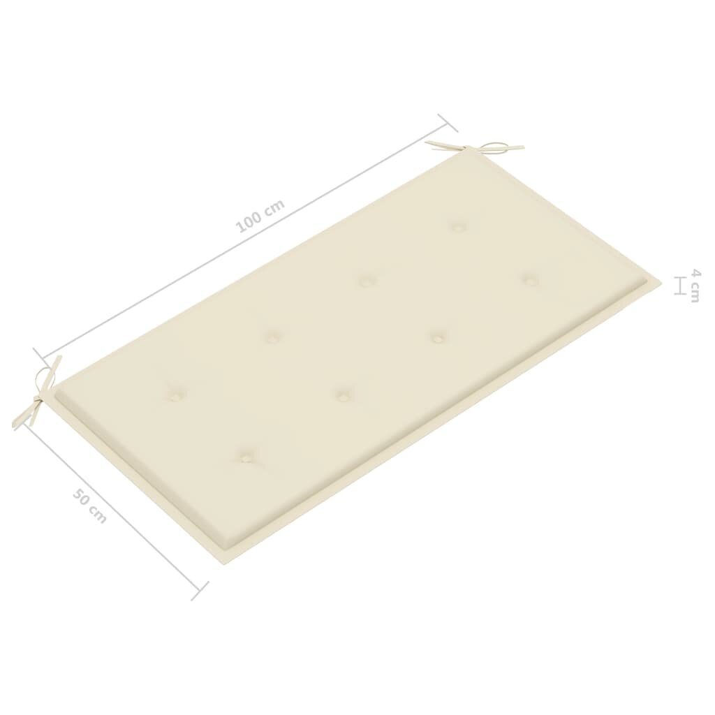 Tyyny puutarhapenkille, beige, 100x50x4cm hinta ja tiedot | Istuintyynyt, pehmusteet ja päälliset | hobbyhall.fi