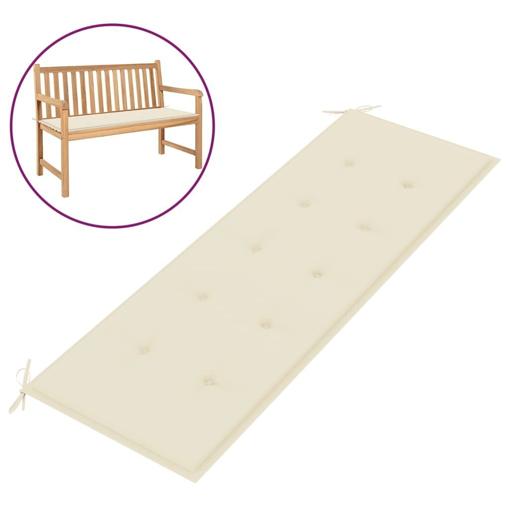 Tyyny puutarhapenkille, beige, 150x50x4cm hinta ja tiedot | Istuintyynyt, pehmusteet ja päälliset | hobbyhall.fi